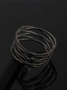 1 Peça Pulseira Bracelete com Cristais em Estilo de Noiva, Pulseira de Couro de Cristal Minimalista para Casamento