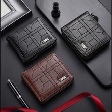 Portfel męski w stylu vintage - sztuczna skóra, jednolity kolor, wiele przegródek, duża pojemność, portmonetka na monety z uchwytem na karty, podszewka z poliestru, portfele męskie, prezenty dla mężczyzn, formalne/biznesowe, formalne pomysły na walentynki