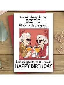 Best Friend Birthday Card With Envelope, "You Will Always Be My Best Friend Until We Grow Old" Birthday Gift For Best Friend, (12cm/4.7inx17cm/6.7in), Friendship Card, Birthday Card - Multicolor - View 11