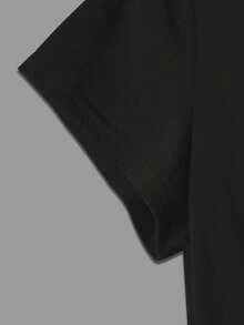 闪亮珍珠设计：心形图案 T 恤，春/夏 - 黑色 - 查看 5