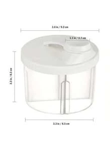 1pc Baby Four-Compartment Milk Powder Box Portable Out-And-Out Milk Powder Box Rotating Storage Box