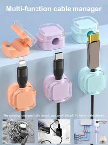 6pcs/3pcs/1pc(Trial Pack) Magnetic Cable Clips, Magnetic Desktop Cable Clips, Slot Cable Clips - Cable Organizer, Cable Management, Cable Clips For Cable Organizer, Desktop Cable Organizer Cable Clips, Charging Cable Clips, Bedside Cabinet Cable Organizer Cable Clips, USB Cable/Power Cord/Wire Self-Adhesive Cable Management, For Car And Desk, Home And Office