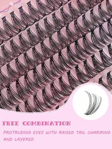 独立 Dolly 睫毛延长套装 - 自然、飘逸、延长睫毛，10D、20D、30D、40D、80D、100D - 卷曲、易佩戴、可重复使用、配有胶水和刷子 - 非常适合日常使用和派对，适合初学者，自然外观睫毛 | 卷曲睫毛 | 可重复使用睫毛、睫毛延长、万圣节礼物、圣诞礼物。 - 黑色 - 查看 7