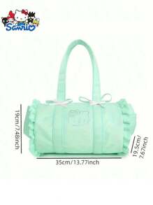 Sanrio 1pc Sanrio Hello Kitty Large Capacity Travel Bag, Mint Green Women Shoulder Bag, Handbag, Zipper Closure, Ideal Gift For Daily Commute, Short Trip, Outdoor, Street Photography, Christmas