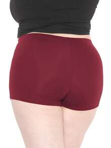 STRETCH IS COMFORT Women's And Plus Size Nylon Booty Shorts | Small - 3X - Burgundy - View 2