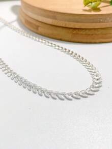 CHOKER NECKLACE AND FISH SCALE BRACELET KIT PLATED IN 925 SILVER. - Bạc - Xem 2