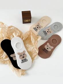 Little Bear Socks Women's Summer Thin Ship Socks Low Top Low Vamp Anti Slip Non Falling Short Tube Socks Cute Invisible Socks - Multicolor - View 8