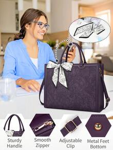 NEWHEY Laptop Bag For Women 15.6 Inch Tote Waterproof Leather Computer Business Lightweight Office Briefcase Large Capacity Handbag Shoulder - Multicolor - View 10