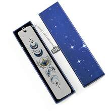 1pc padrão de lua marcadores novidade marcadores de aço inoxidável presentes para amantes de livros, marcadores de leitura presentes de aniversário para amigos da família meninas - Tamanho Único - Ver 7