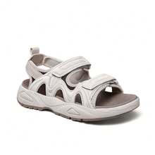 CAMEL CROWN 男士凉鞋，新款夏季男士凉鞋，防滑，透气，耐磨，休闲户外钩环沙滩鞋 - 白/咖 - 查看 4