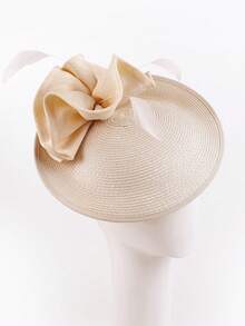 HIMESPORT 2026年新娘花朵装饰礼帽 - 草编德比茶会女士发饰，教堂婚礼鸡尾酒会羽毛头饰 - A - 查看 8