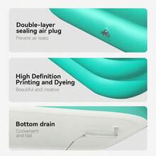 耐用厚 PVC 充气游泳池，非常适合玩水，适用于庭院、户外休闲娱乐、海滩必需品、海滩配件、泳池浮板 - 彩色 - 查看 8