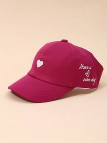 Women's Baseball Cap With Heart Embroidery, Ponytail Hole, Half-Dome Crown, Versatile Sun Hat For Summer - Multicolor - View 10