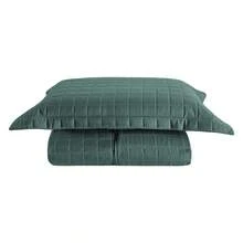 Premium 300 Thread Count 3-Piece Bedspread With Pillowcase - Dark Green - View 4