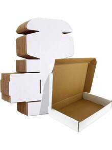 8pcs/4pcs/1pc - Bulk Brown Paper Boxes With Lock, Mailbox Packaging Boxes Suitable For Small Businesses, Medium Cardboard Gift Boxes For Packaging And Mailing Gifts - Gift Packaging - Small Gift Packaging - White - View 10