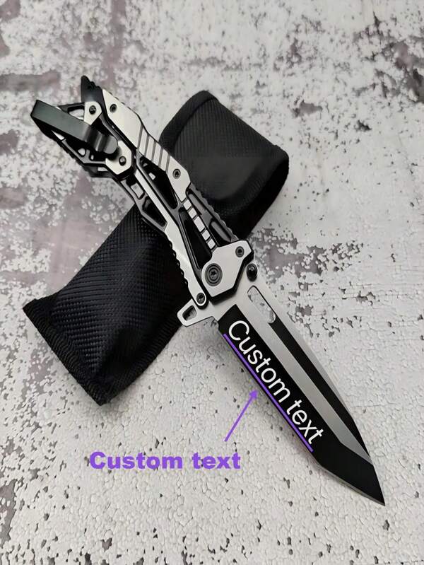 1 Stück multifunktionales Klappmesser mit anpassbarem Inhalt, einschließlich Flaschenöffner, Glasbrecher, Gurtschneider und Schraubenschlüssel. Messer für Haushaltsverbesserungen, Universalmesser für den Außenbereich, scharfes Obstmesser, Campingmesser