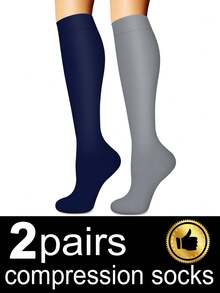 2/6/8/10 Pairs Unisex Compression Socks Women, Men Knee High Sports Compression Socks Low Pressure Socks Support For Running, Cycling, Hiking, Travel Socks, Fall - Multicolor - View 5