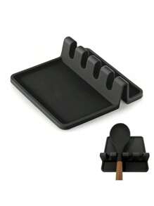 1PC Kitchen Silicone Utensil Rest With Drip Pad For Multiple Utensils, , Heat-Resistant Spoon Rest & Spoon Holder For Stove Top, Kitchen Utensil Holder For Ladles & Tongs
