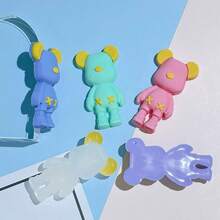 Colorful Cartoon Graffiti Teddy Bear PVC Soft Phone Skin Sticker, Cute Candy Color Keychain Pendant - Multicolor - View 8