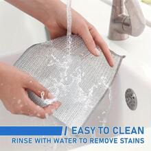 10pcs Magic Steel Fleece Cleaning Pads - Double-Layer, Reusable & Non-Stick | Powerful Rust Remover | Versatile For Wet/Dry Use | Non-Scratch Scouring Pads For Dishes & Kitchen