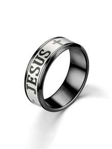 1 Miếng Kích thước lớn 8mm 316 Thép Titan 18K Mạ bạc Mạ vàng Vượt qua Lá thư Nhẫn cưới - Vàng - Xem 19