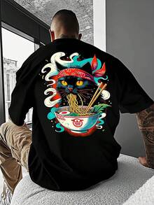 Men's Fashion Printed Loose Short Sleeve T-Shirt | Exquisite Design | Summer Essential | Easy To Match, Show Your Style - Black - View 3