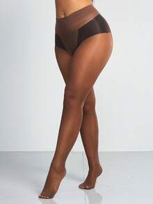 4pairs Women Sexy 30D Sheer Coffee Brown Tights, Fashionable Minimalist Pantyhose, Cozy - Coffee Brown - View 4