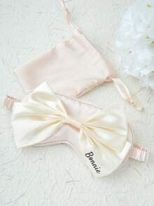 2PCS Personalized Name Bow Eye Mask A Eye Mask With A Storage Bag Custom Sleep Mask Personalized Silky Soft Satin Eyemask Wedding Favor Lustrous Imitation Silk Satin Cute Bow Knot Sleep Mask Set Wedding Favors Gift For Women Best Bridesmaid Gift Bridal Party Gift - Multicolor - View 15