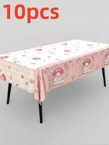 Sanrio 1/10pcs Sanrio Cute Cartoon Simple Highly Attractive Style Portable Attractive Series Tablecloth For Birthday Parties Home Use Party Decoration