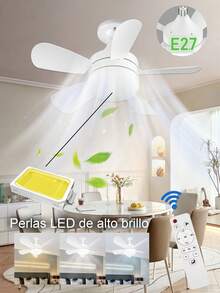 E27 LED Ring Ceiling Fan, Ceiling Fan With Lights Remote Control, 3 Speeds, 50W, With Timer Function, For Kitchen/Bathroom/Bedroom - Multicolor - View 12