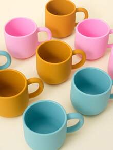 Personalized Custom Name Pattern Silicone Cup, Single Handle Cup, On-Demand Printed Tableware Water Cup, Birthday Gift - Multicolor - View 7