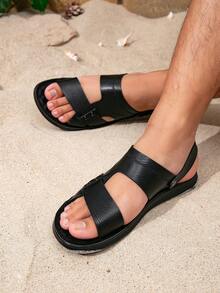 New Men's Beach Sandals Breathable Low-Top Splicing Fashion Adjustable Heel Dual-Use Slippers, Outdoor Sports Casual Beach Camping Versatile Sandals