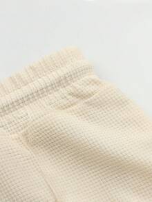 2pcs/Set Plus Size Men's Jacquard Zip Up Casual Sports Solid Color Long Sleeve Jacket & Pants Outfit, Suitable For Spring - Beige - View 9