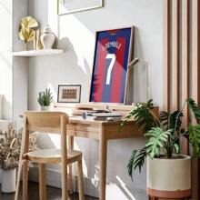 1 pieza Póster de temporada pop 2023 2024 Camiseta de fútbol Logotipo de estrella deportiva Decoración de pared moderna es perfecta para fans y decoración estética de la habitación Marco opcional