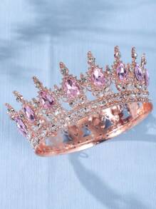 1 Stück Damen Stirnband mit Strass-Krone Dekor, luxuriöse Kopfbedeckung mit königlicher Krone, eleganter Braut-Haarschmuck für Veranstaltungen, Partys und Festlooks