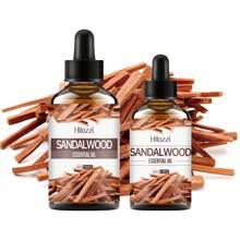 Hllozzi Aceite esencial de sándalo extraído de plantas en múltiples tamaños de 30ml/60ml/100ml, con fragancia suave de larga duración, apto para difusor de aromaterapia, hidratación facial, cabello, piel, cuidado corporal, masaje, todo en uno, excelente opción de regalo