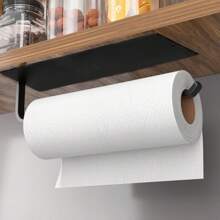 1pc Paper Towel Holder - Wall Mount Adhesive Rust-Proof Paper Roll Dispenser, Upgraded Aluminum Alloy Kitchen Roll Dispenser For Cabinet Underneath, Lighter But Sturdier Than Stainless Steel, Suitable For Kitchen, Bathroom, Garage, RV