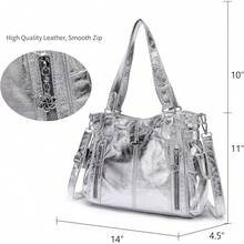 Angel Kiss Handbags For Womens Top-Handle Hobo Purse Roomy Casual Shoulder Bags PU Tote Satchel Purse For Women - Màu vàng - Xem 9