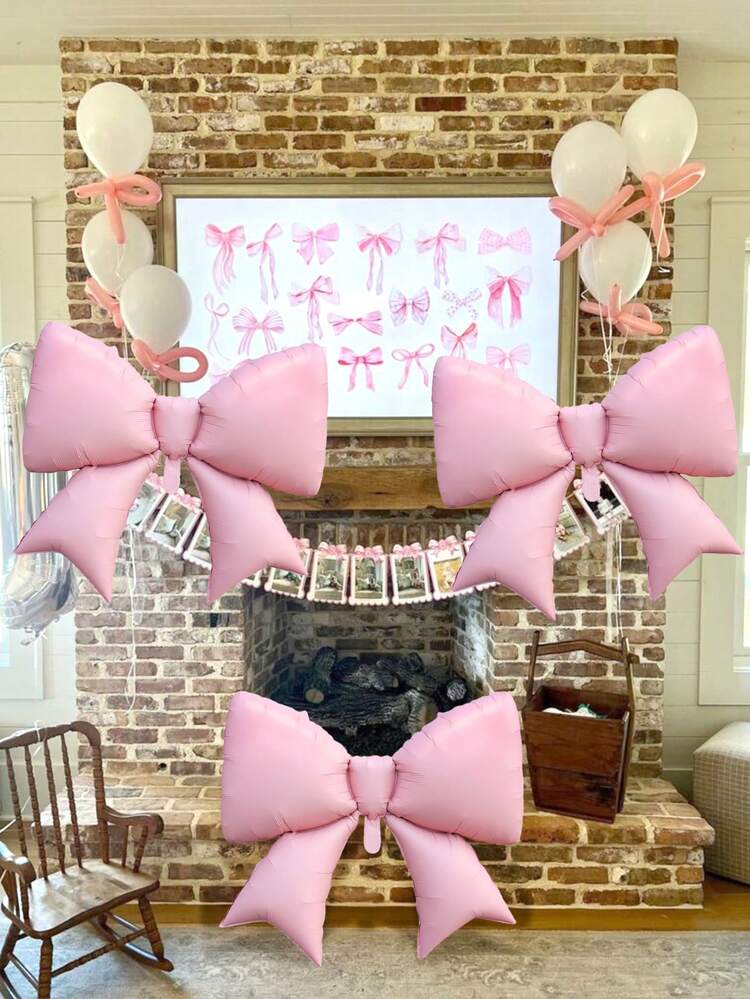 1/3 piezas de globos de aluminio con mariposas rosas mate de gran tamaño, adecuados para fiestas de princesa, decoración de cumpleaños, compromiso, boda, despedida de soltera, revelación de género, accesorios para sesión de fotos con tema de lazos, decoración de aniversario - Rosa - Añade 2