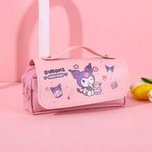 Sanrio Sanrio Hello Kitty & Kuromi & Pochacco Pencil Case,Pink Heart Zipper,Large Capacity Pencil Case, Waterproof Double Pen Case,Cartoon Stationery Bag,Multi-Functional Stationery Box - Cartoon Anime Design, Pencil Case, Storage Container