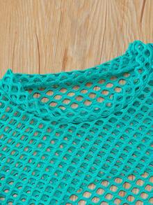 3 قطع طقم بنات مراهقات يتكون من ملابس علوية كامي مطبوع عليه حرف بروكلين + ملابس علوية شبكية + شورت، طقم موضة صيفية للخارج، مناسب للاستخدام الخارجي والهدايا الصيفية