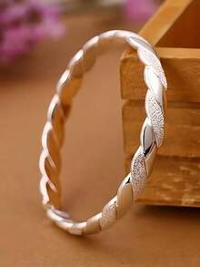 Sterling Silver Bracelet Women Love Interwoven Nailed Sand Opening Bracelet Light Luxury Simple Daily Versatile Style Women's Mother's Day Gift - Interwoven Bracelet - View 6