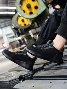 UMBURLLY 男式钢头安全鞋，防砸防刺穿透气轻便工作鞋，工业建筑男式安全鞋，纯色