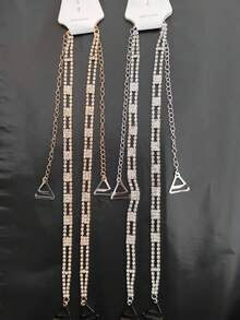 1件新款莱茵钻石形内衣文胸外露肩带高级纯色时尚华丽胸罩肩带新娘结婚婚礼配饰可露出美背带胸吊带礼服100配饰品 - 彩色 - 查看 3