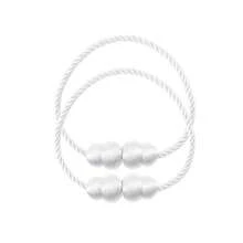 2 件强力磁性窗帘绑带，手工编织侧绳窗帘绑带，独特优雅的装饰窗帘架，适用于家庭、办公室和户外窗户