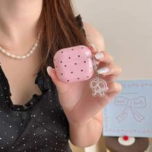 2 件套：黑色和粉色心形耳机盒 + 蝴蝶结吊坠，适用于 Apple Pro 2/Pro/3/2 - 粉色 - 查看 4