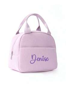 Customizable Embroidered Minimalist Style Insulated Lunch Bag, With Ability To Embroider Your Unique Name, Suitable For Men & Women, Perfect For Outdoor Travel And Back-To-School Season, An Ideal Special Holiday Gift - Multicolor - View 6