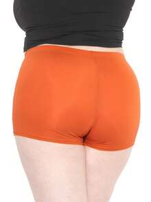 STRETCH IS COMFORT Women's And Plus Size Nylon Booty Shorts | Small - 3X - Neon Orange - View 2