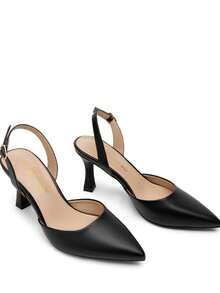 Women's High Stiletto Heels Slingback Pumps Closed Pointed Toe Party Wedding Sexy Casual Party Wedding Dress Shoes - 黑色 - 查看 2