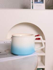 1 Stück 270ml Tasse im Ins-Stil aus Keramik mit Griff, Farbverlauf, Farbverlauf Farbe Latte Tasse, hochwertiger Nachmittagstee Tasse, modischer Becher/Rührkrug, Damen Bürotasse - Kaffeetasse mit Farbverlauf - Übersicht 13